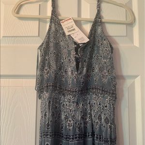 Patrons of Piece Patterned Blue Maxi Dress (Small)